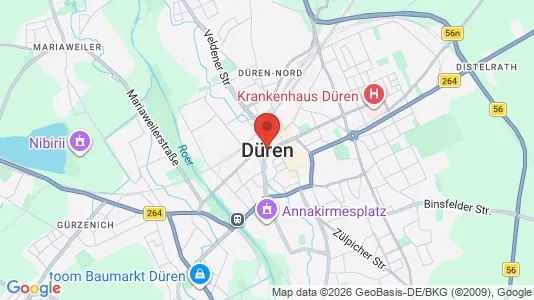 Apartments for rent i Düren - kort over placeringen