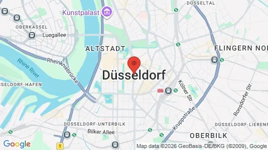 Apartments for rent i Dusseldorf - kort over placeringen