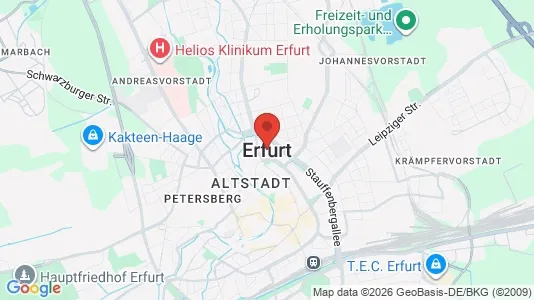 Apartments for rent i Erfurt - kort over placeringen