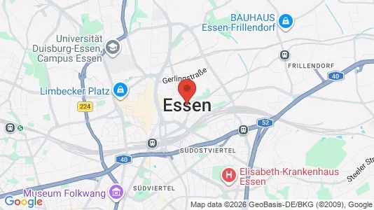 Apartments for rent i Essen - kort over placeringen
