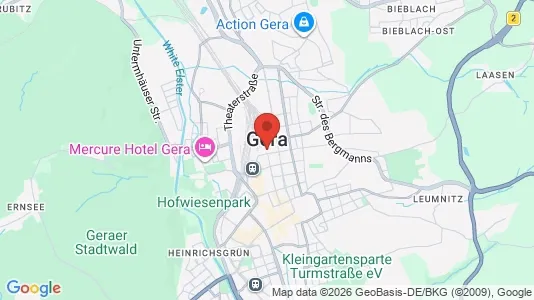 Apartments for rent i Gera - kort over placeringen