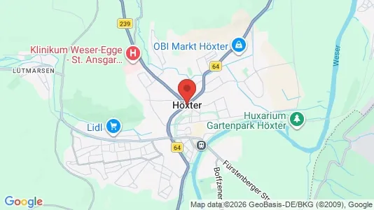 Apartments for rent i Höxter - kort over placeringen