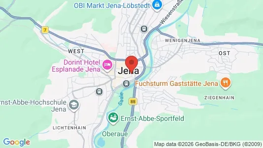 Apartments for rent i Jena - kort over placeringen