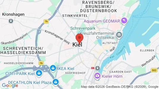 Apartments for rent i Kiel - kort over placeringen