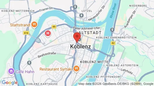 Apartments for rent i Koblenz - kort over placeringen