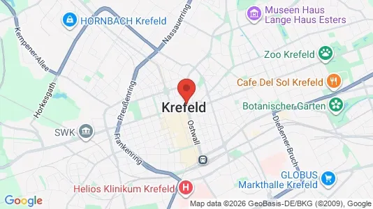 Apartments for rent i Krefeld - kort over placeringen