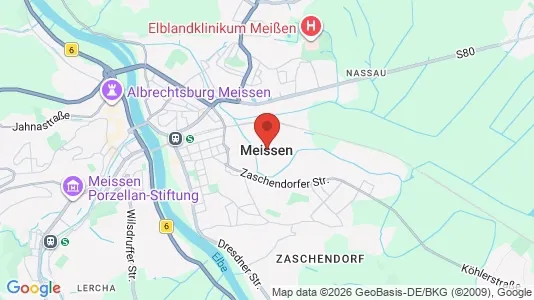 Apartments for rent i Meissen - kort over placeringen