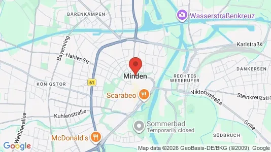 Apartments for rent i Minden-Lübbecke - kort over placeringen