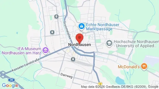 Apartments for rent i Nordhausen - kort over placeringen