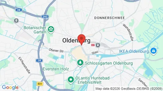Apartments for rent i Oldenburg - kort over placeringen