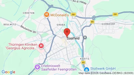 Apartments for rent i Saalfeld-Rudolstadt - kort over placeringen