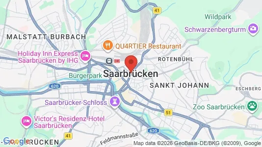 Apartments for rent i Saarbrücken - kort over placeringen