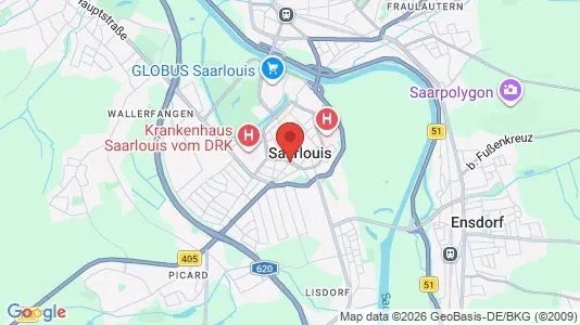 Apartments for rent i Saarlouis - kort over placeringen