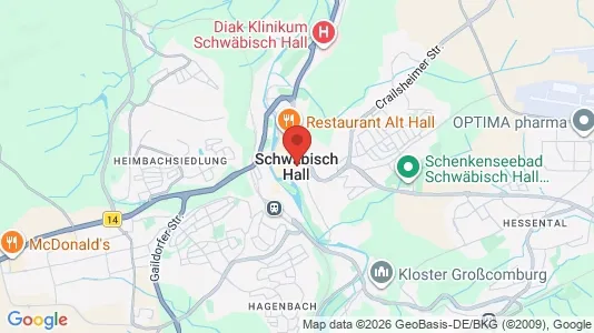 Apartments for rent i Schwäbisch Hall - kort over placeringen