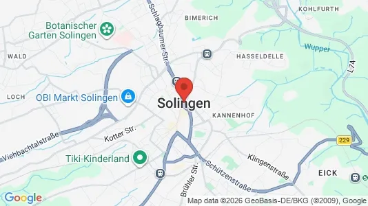 Apartments for rent i Solingen - kort over placeringen