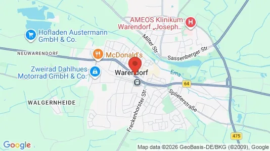 Apartments for rent i Warendorf - kort over placeringen