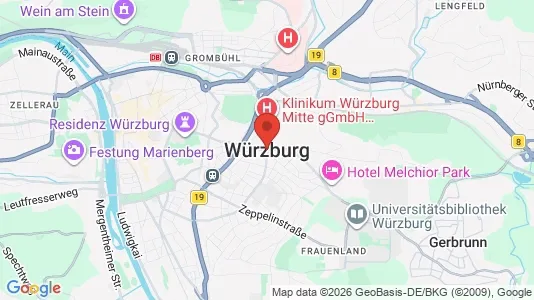 Apartments for rent i Würzburg - kort over placeringen