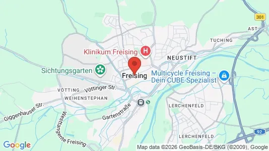 Apartments for rent i Freising - kort over placeringen