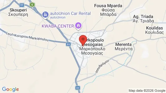 Apartments for rent i Markopoulo Mesogaias - kort over placeringen