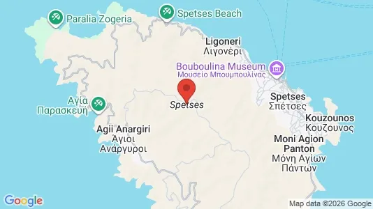 Houses for rent i Spetses - kort over placeringen