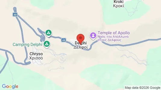 Apartments for rent i Delphi - kort over placeringen