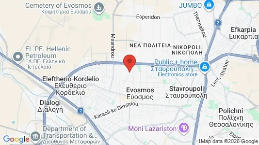 Houses for rent i Kordelio-Evosmos - kort over placeringen