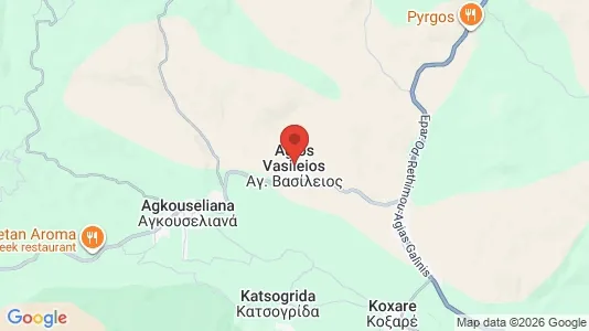 Houses for rent i Agios Vasilios - kort over placeringen