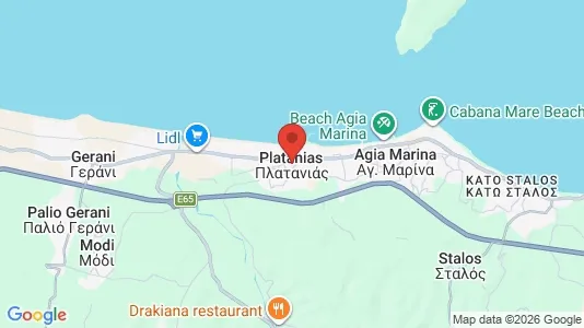 Apartments for rent i Platanias - kort over placeringen