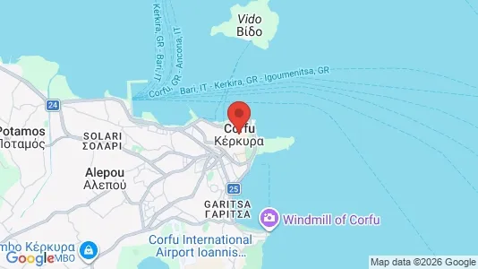 Apartments for rent i Corfu - kort over placeringen