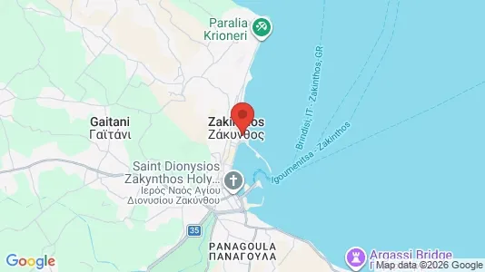 Apartments for rent i Zakynthos - kort over placeringen