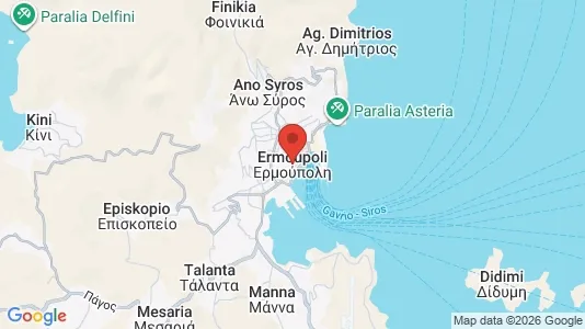 Apartments for rent i Syros-Ermoupoli - kort over placeringen