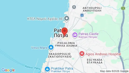 Apartments for rent i Patras - kort over placeringen