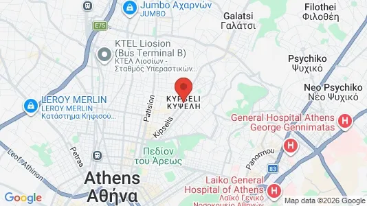 Apartments for rent i Athens Kypseli - kort over placeringen