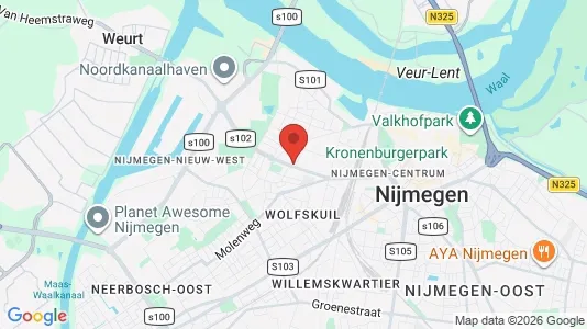 Apartments for rent i Nijmegen - kort over placeringen