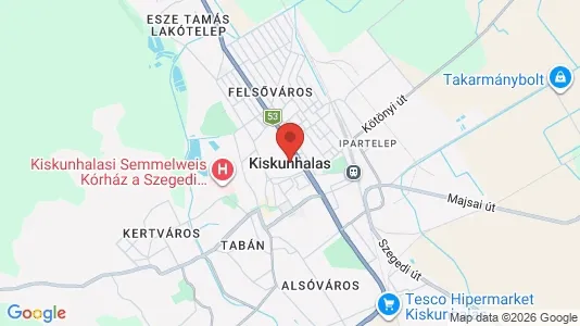 Apartments for rent i Kiskunhalasi - kort over placeringen