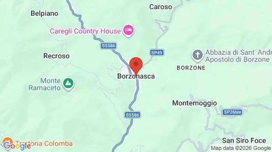 Apartments for rent i Borzonasca - kort over placeringen