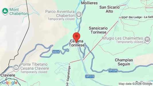 Apartments for rent i Cesana Torinese - kort over placeringen