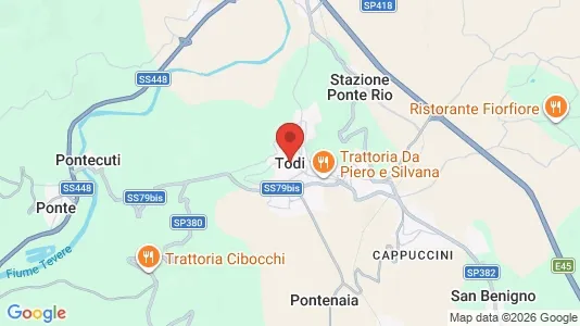 Apartments for rent i Todi - kort over placeringen