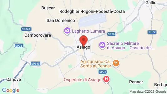 Apartments for rent i Asiago - kort over placeringen