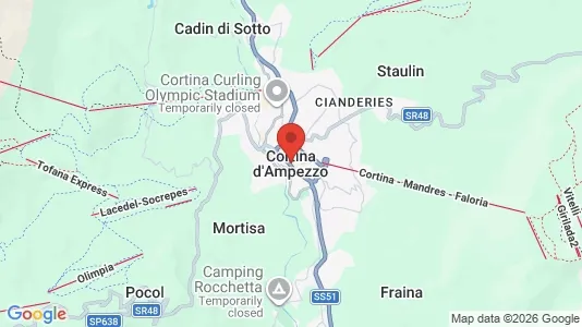 Apartments for rent i Cortina d'Ampezzo - kort over placeringen
