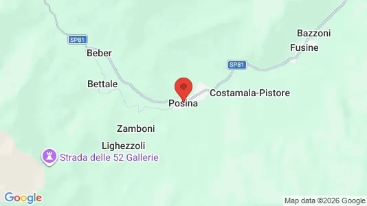 Apartments for rent i Posina - kort over placeringen