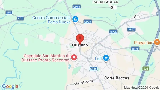 Apartments for rent i Oristano - kort over placeringen