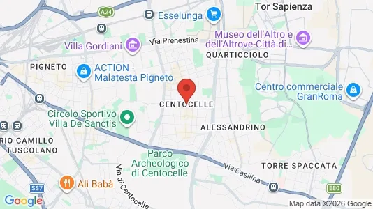 Apartments for rent i Roma Municipio V – Prenestino/Centocelle - kort over placeringen