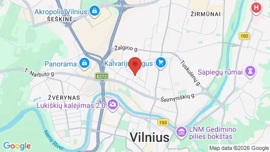 Apartments for rent i Vilnius Šnipiškės - kort over placeringen