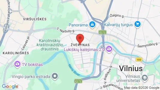 Apartments for rent i Vilnius Žvėrynas - kort over placeringen