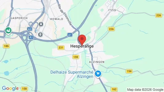 Apartments for rent i Hesperange - kort over placeringen