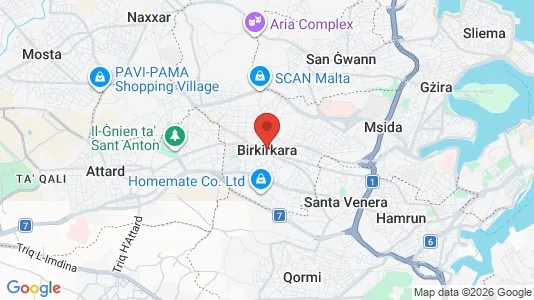 Houses for rent i Birkirkara - kort over placeringen