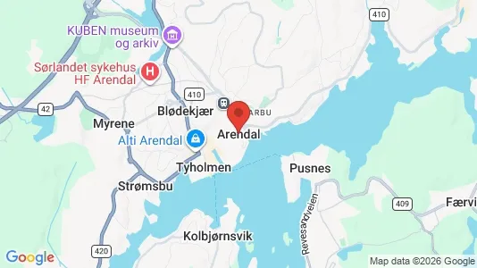 Houses for rent i Arendal - kort over placeringen
