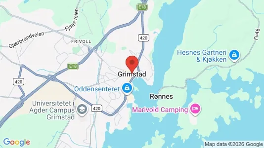 Houses for rent i Grimstad - kort over placeringen