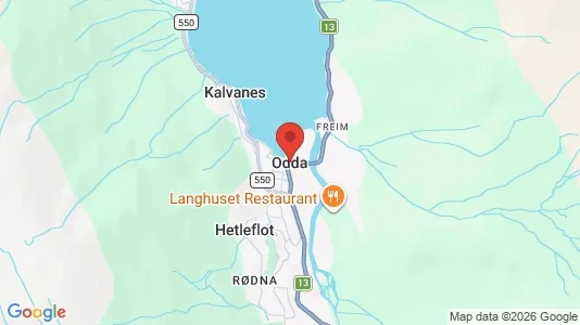 Houses for rent i Odda - kort over placeringen
